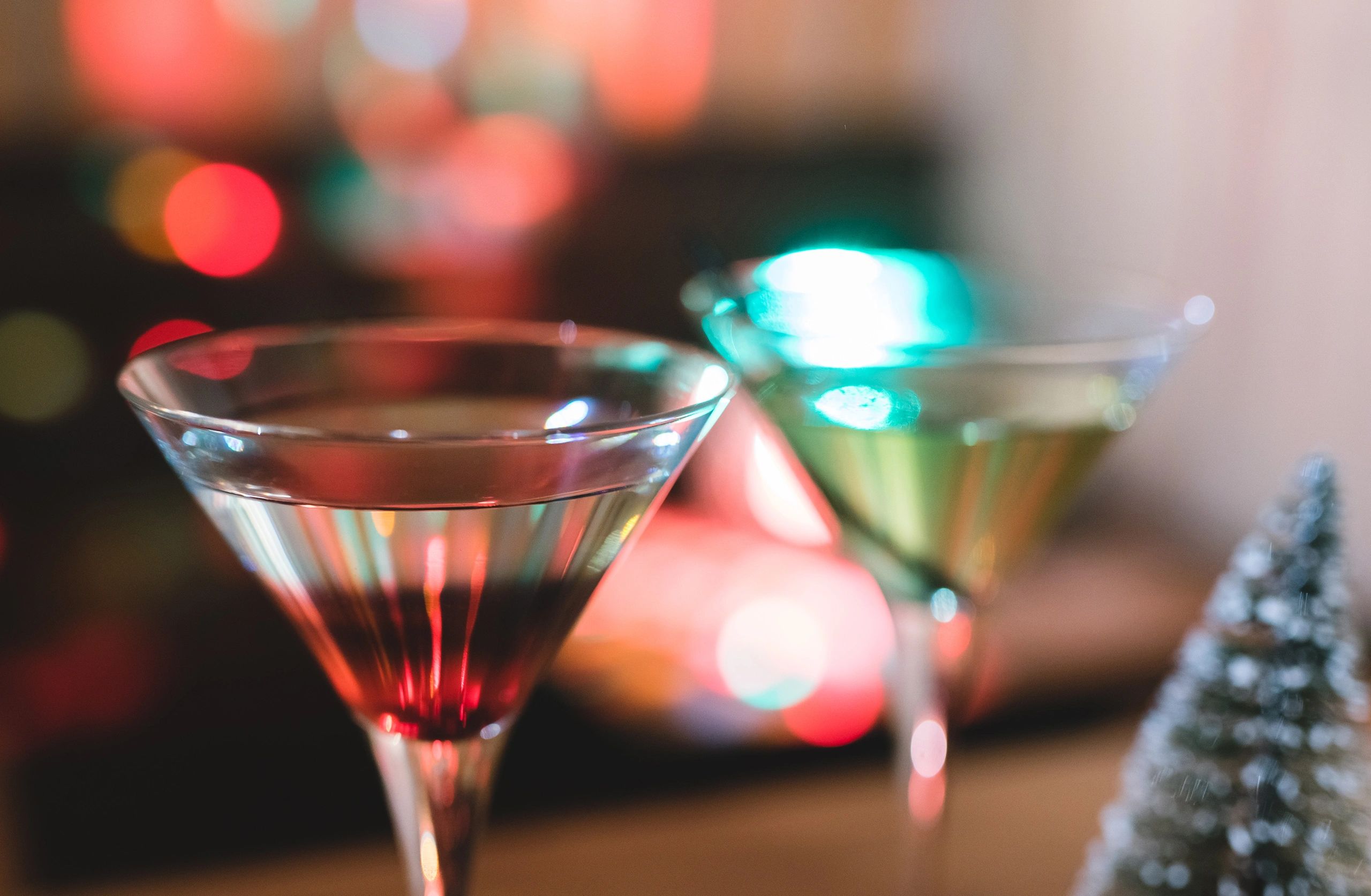 Colorful cocktails on a table